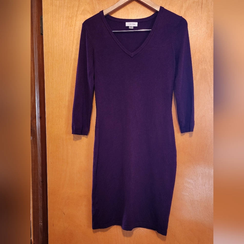 Calvin Klein Purple Sweater Dress